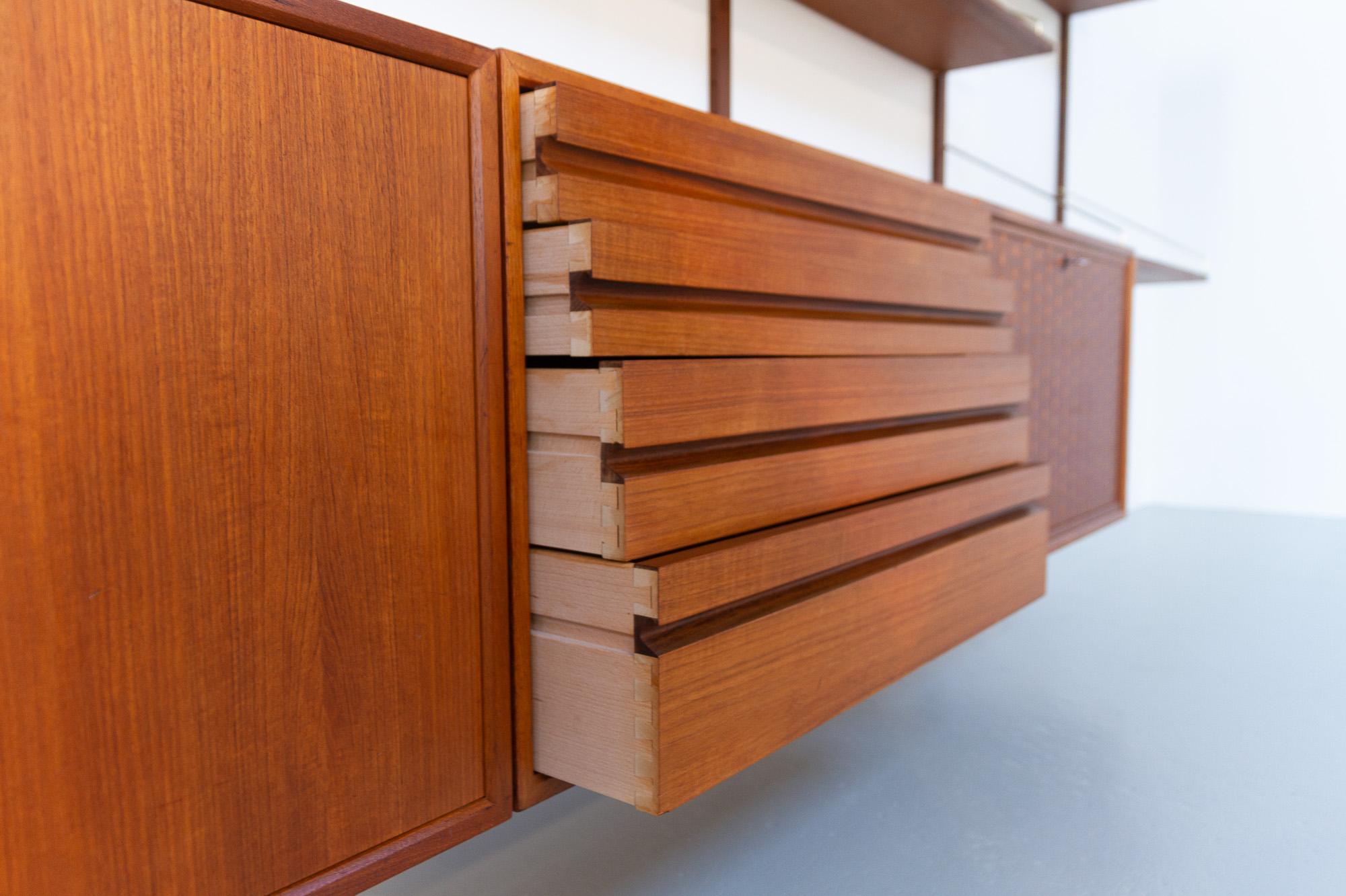 Private Listing: 4 Bay Danish Modern Modular Teak Wall Unit Cado Royal, 1960s 4