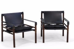 PRIVATE LISTING FOR VICTORIA - Pair of Black Arne Norell 'Sirocco' Easy Chairs 