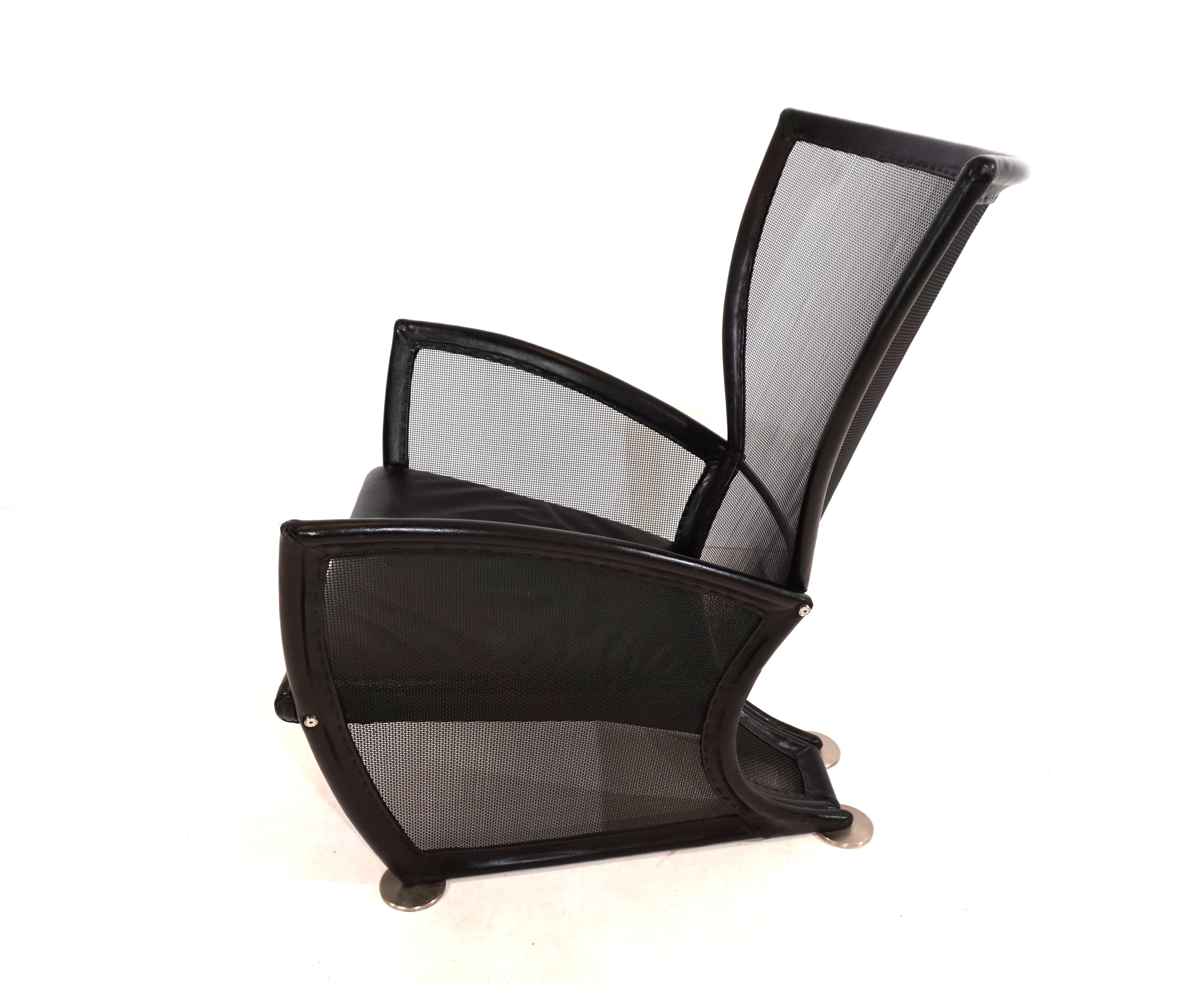 Prive leather armchair by Paolo Nava for Arflex For Sale 3