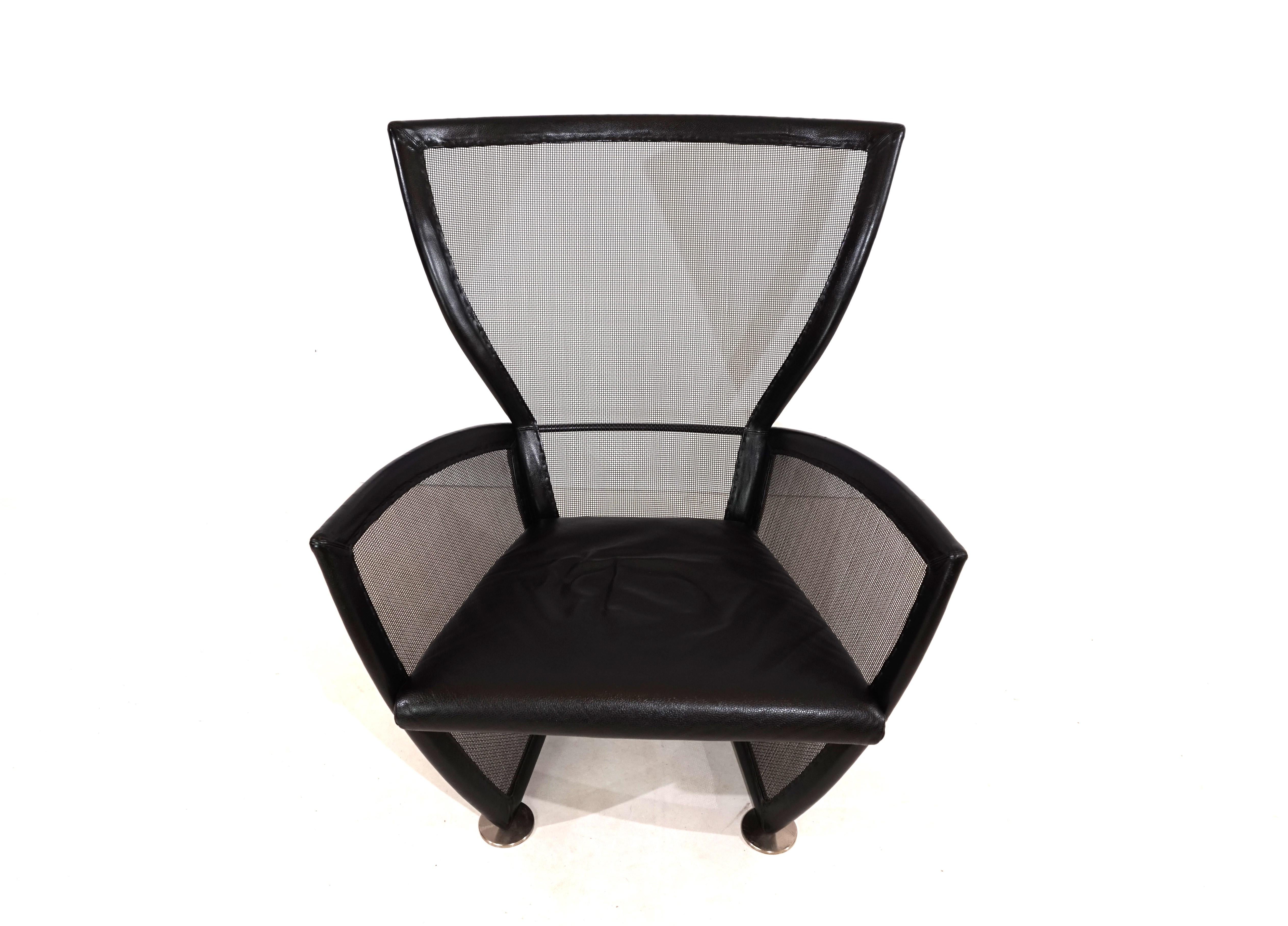 Prive leather armchair by Paolo Nava for Arflex For Sale 7