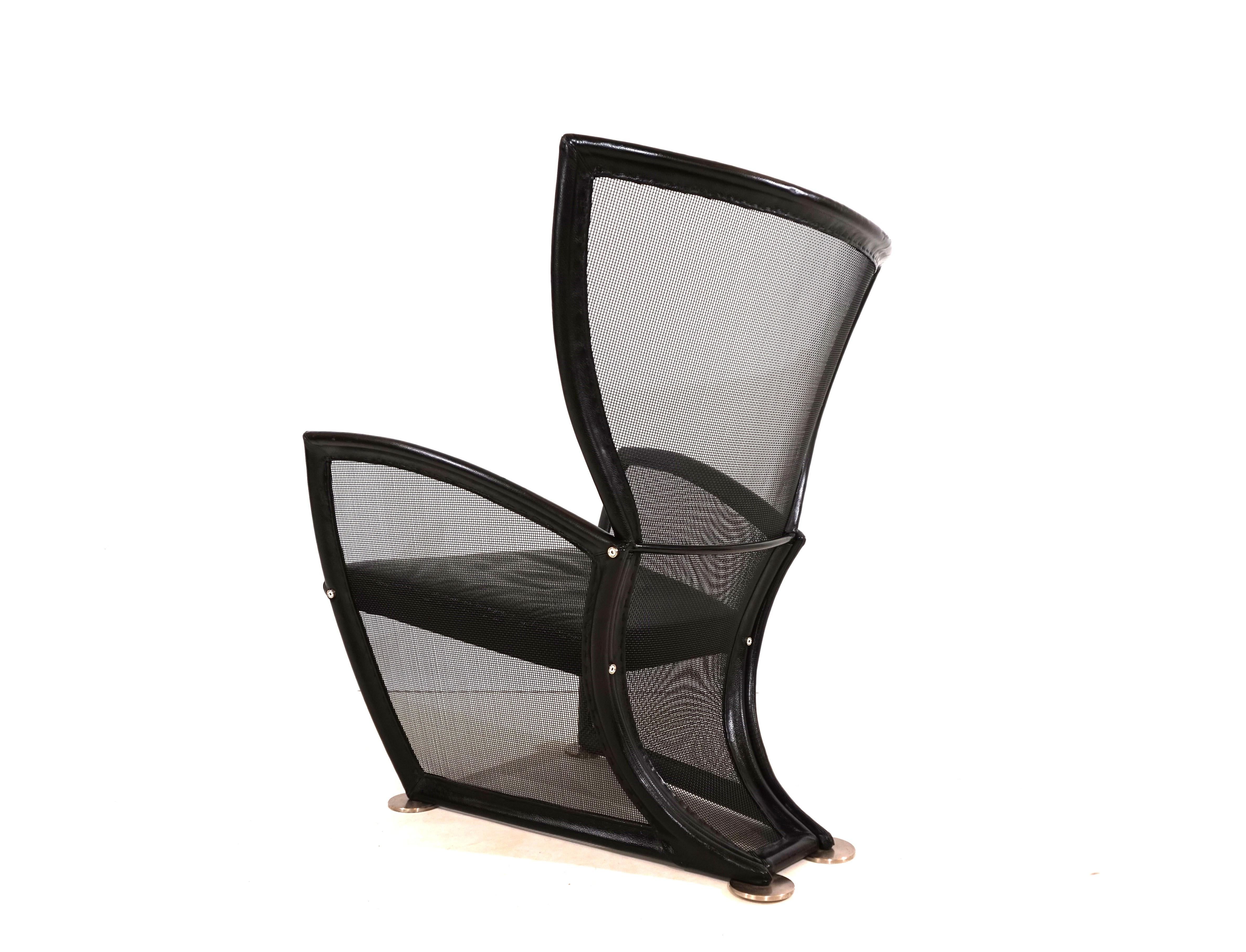 Post-Modern Prive leather armchair by Paolo Nava for Arflex For Sale