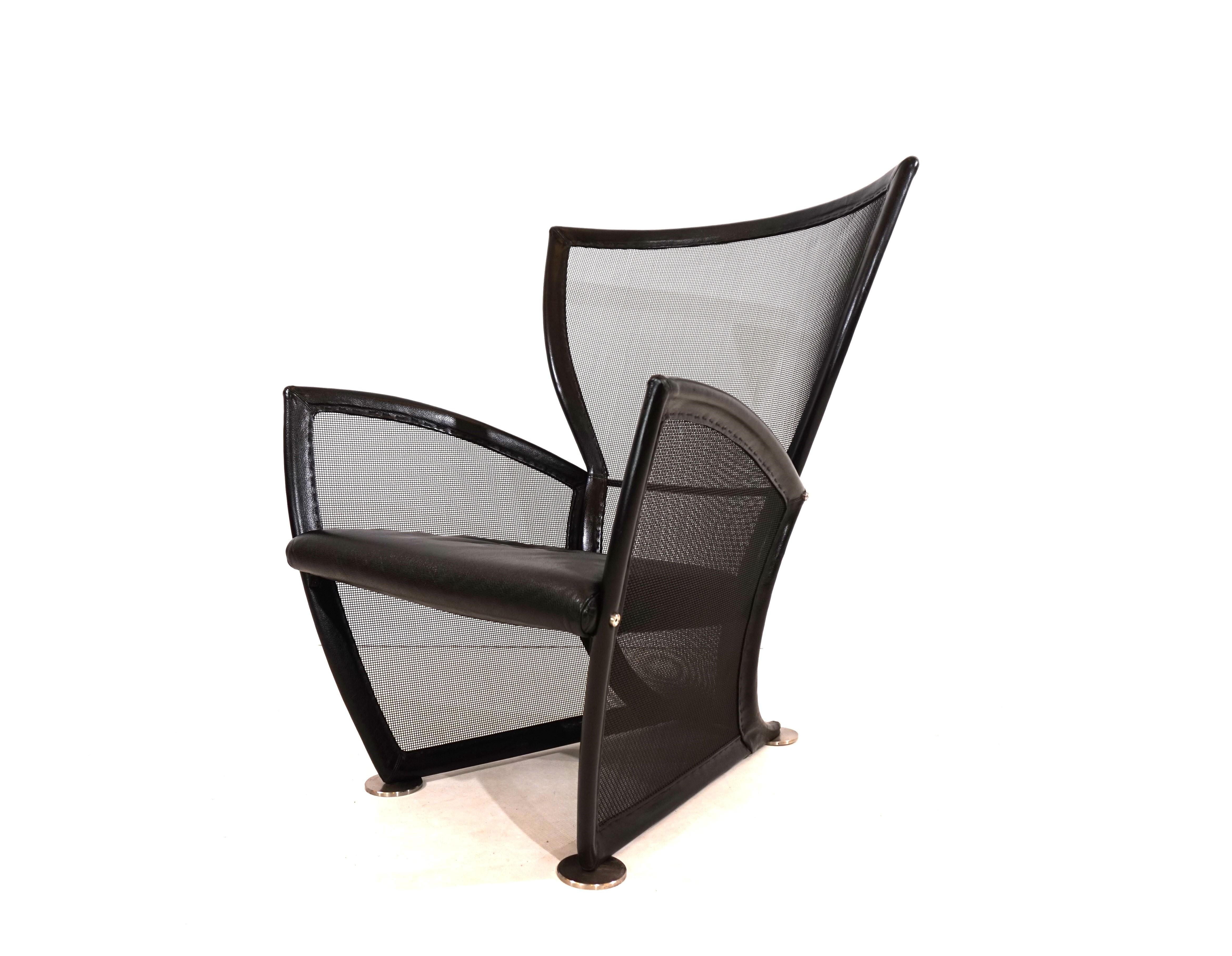 Italian Prive leather armchair by Paolo Nava for Arflex For Sale