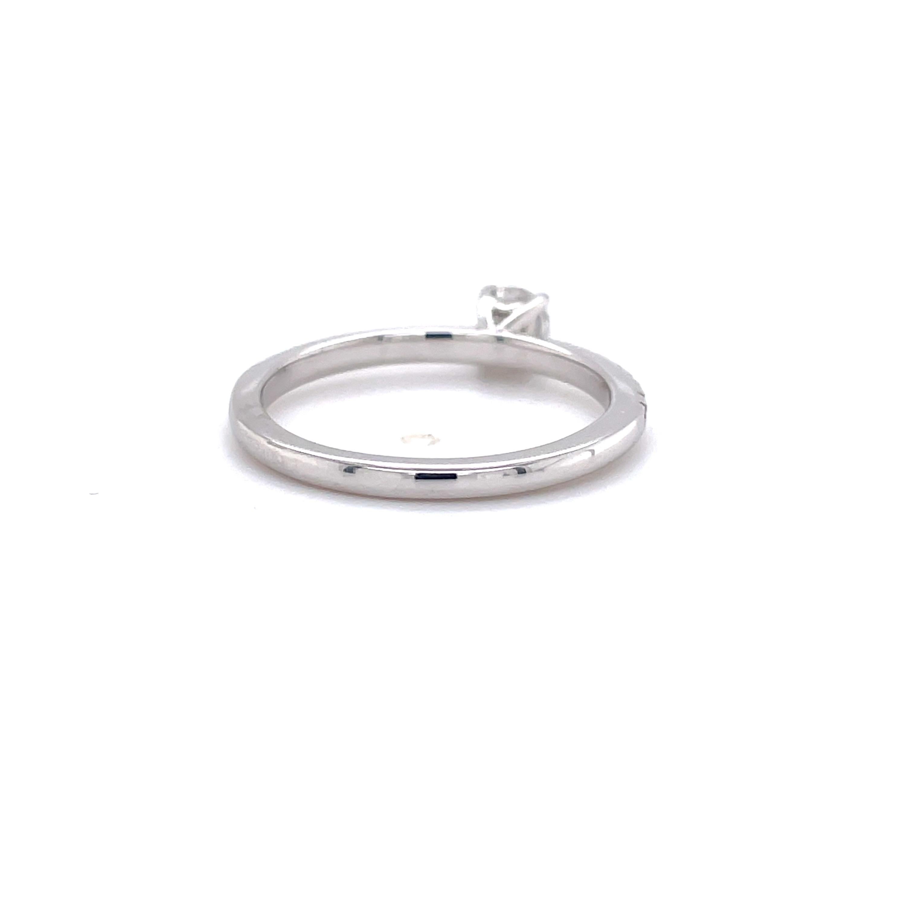 Round Cut Privosa IGI Certified 14 Karat White Gold Diamond Engagement Ring 1/2 CTTW For Sale
