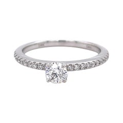 Privosa IGI Certified 14 Karat White Gold Diamond Engagement Ring 1/2 CTTW