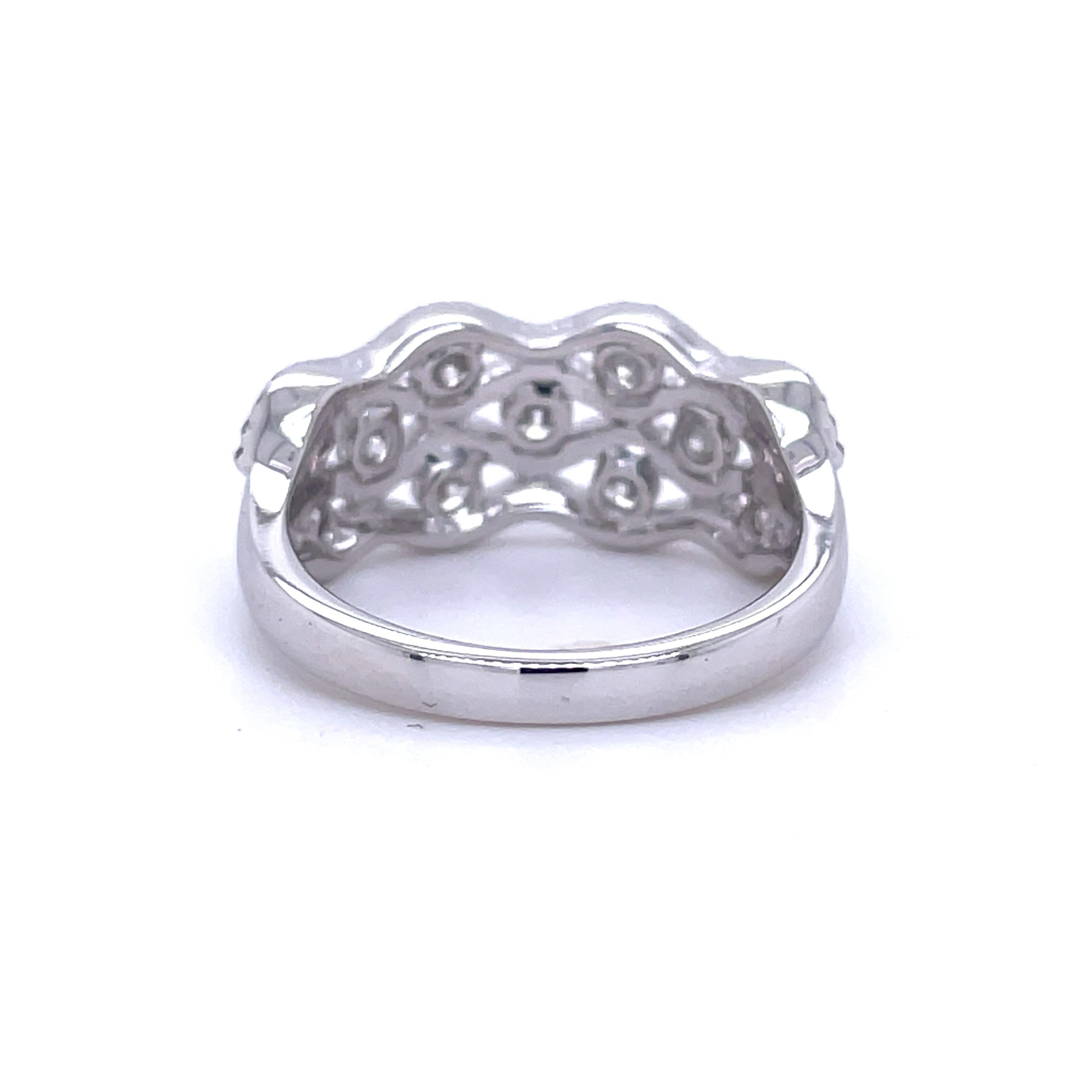 Round Cut Privosa IGI Certified 14k White Gold Cocktail Diamond Ring 1 CTTW