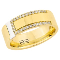 Priyashi Nahata Anillo de Ágata Blanca de 0,11 ct. con Diamante en 18KYG.