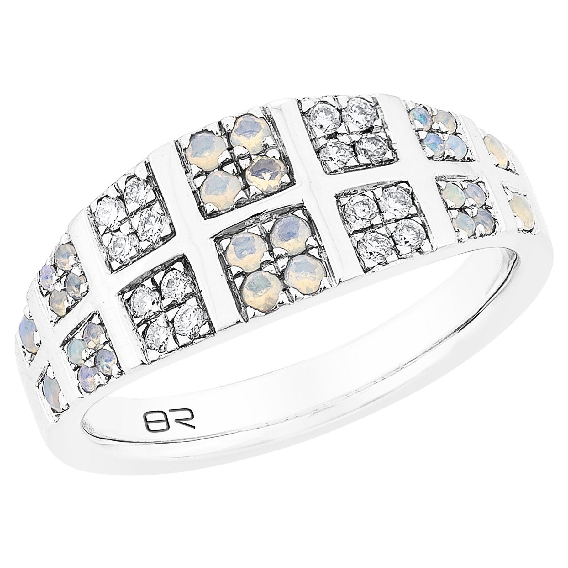 Priyashi Nahata Opal 0.21ct. Fancy Ring with Diamond in Platinum.