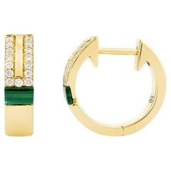 Priyashi Nahata Malachite 0,24 carat Pendants d'oreilles en 18KYG avec diamant.