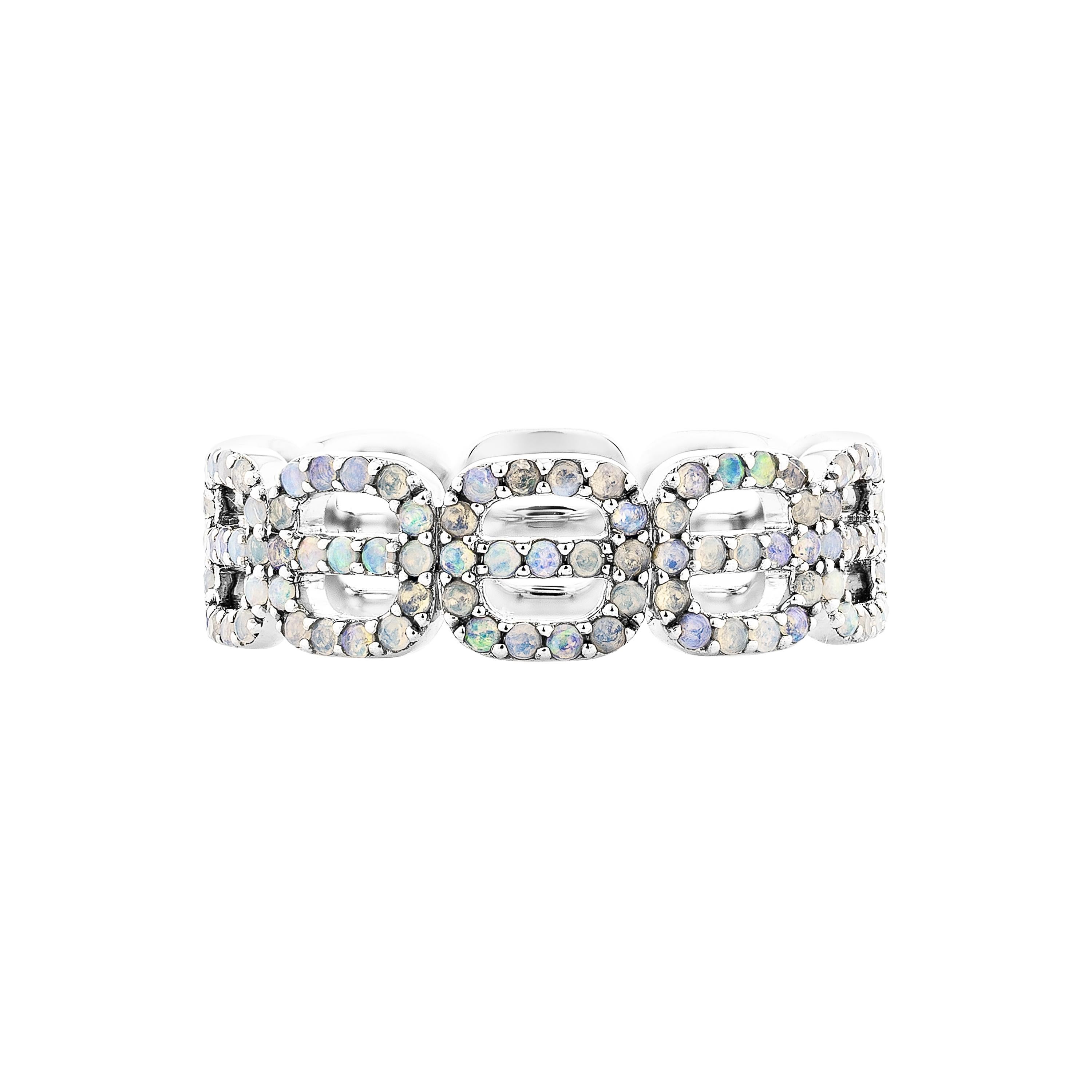 Round Cut Priyashi Nahata Opal 0.63ct. Fancy Ring in Platinum. For Sale