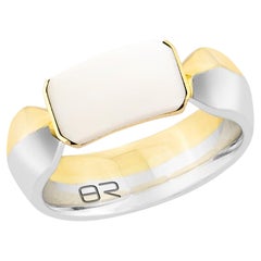 Priyashi Nahata Ágata Blanca 1,11ct. Anillo de fantasía en 18KWYG.