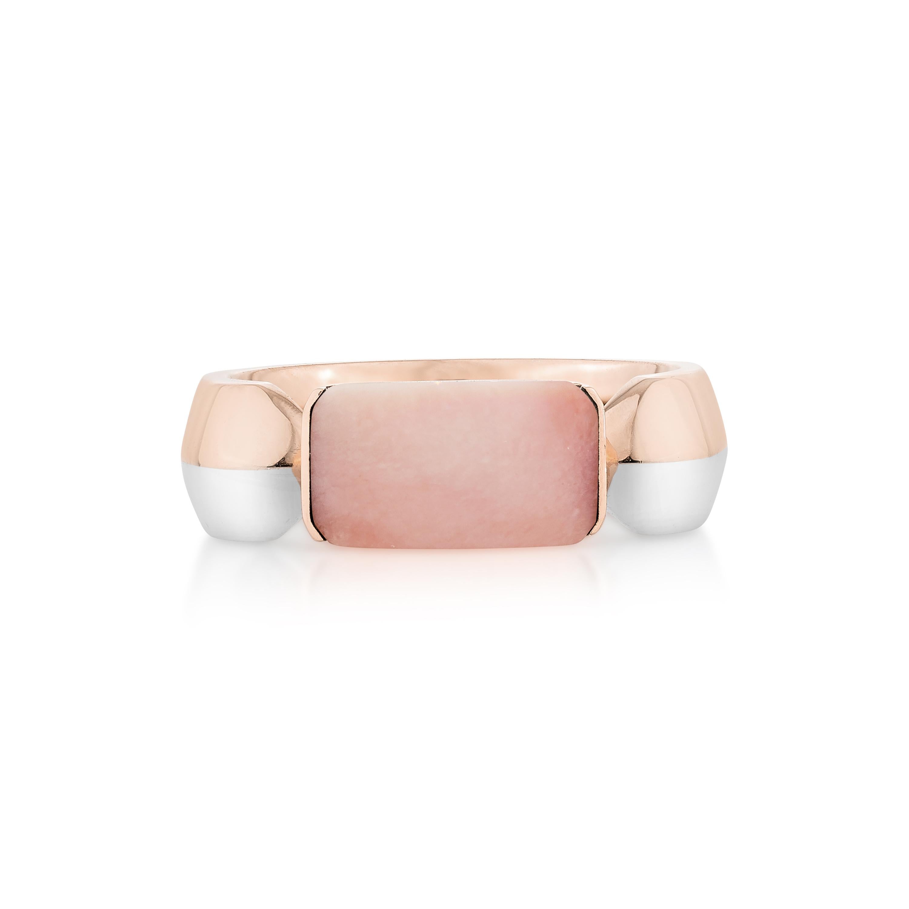 Mixed Cut Priyashi Nahata Pink Opal 1.12ct. Fancy Ring in 18KWRG. For Sale
