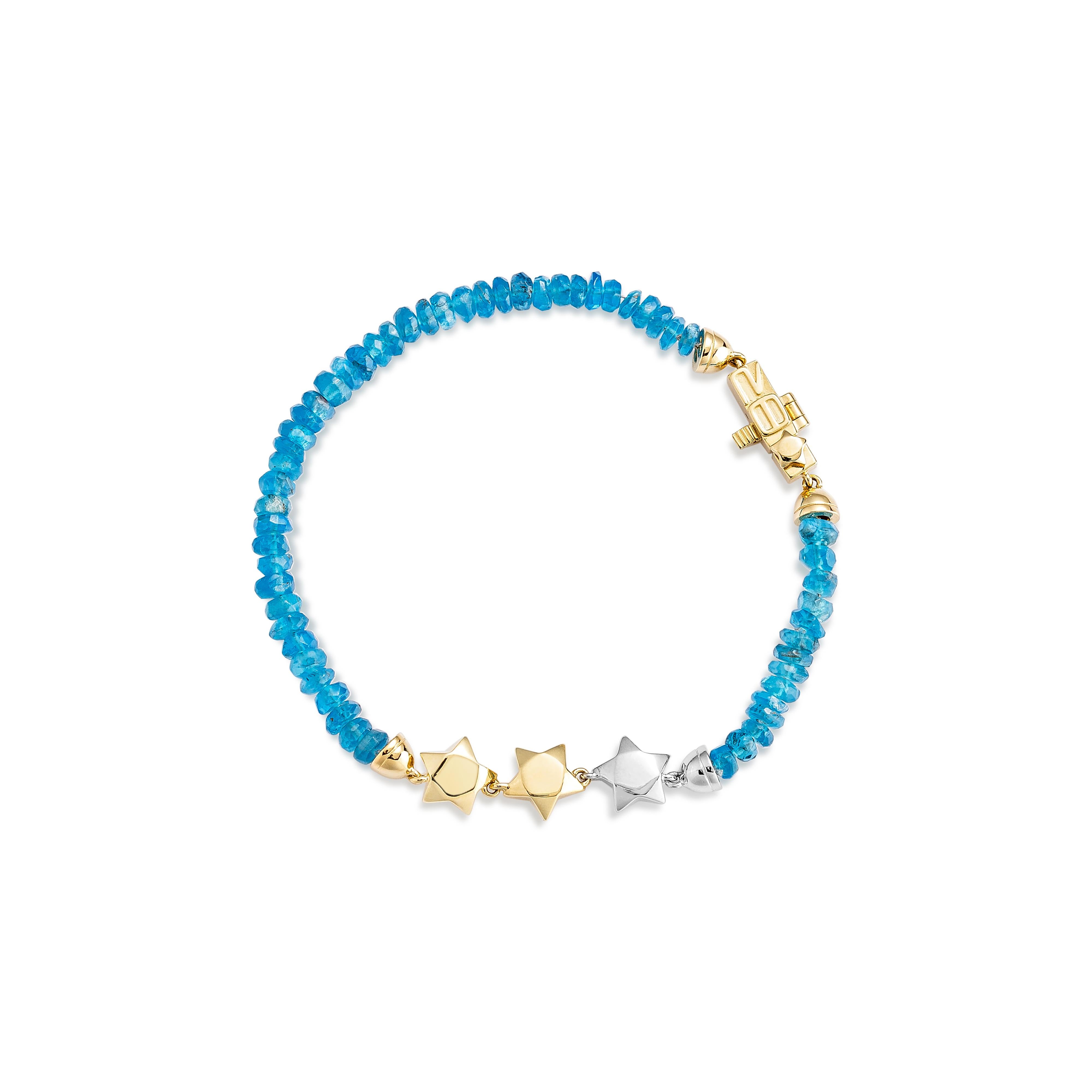 Contemporain Apatite néon Priyashi Nahata 11,50 carats. Bracelet en or jaune 18 carats en vente