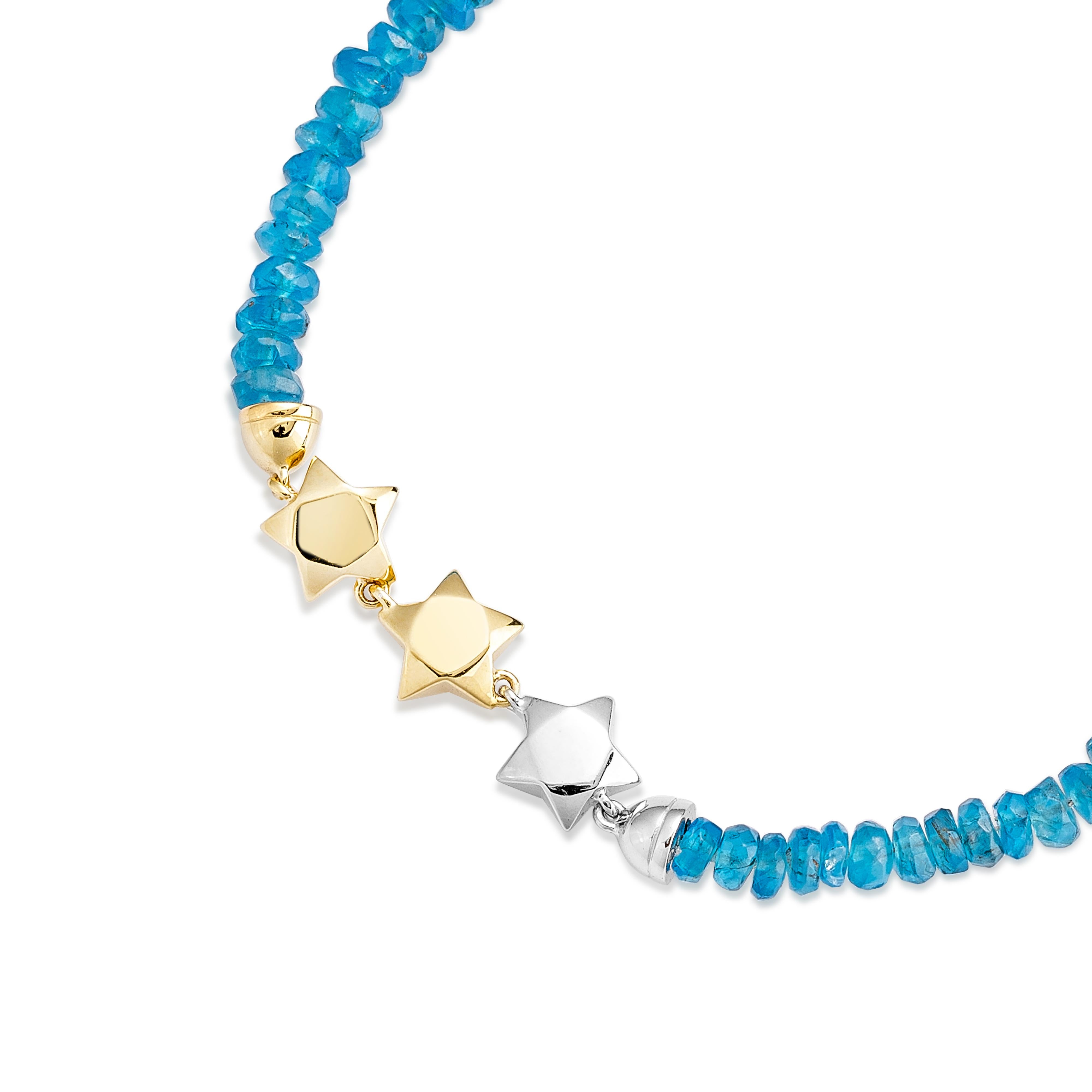 Apatite néon Priyashi Nahata 11,50 carats. Bracelet en or jaune 18 carats Neuf - En vente à Hong Kong, HK