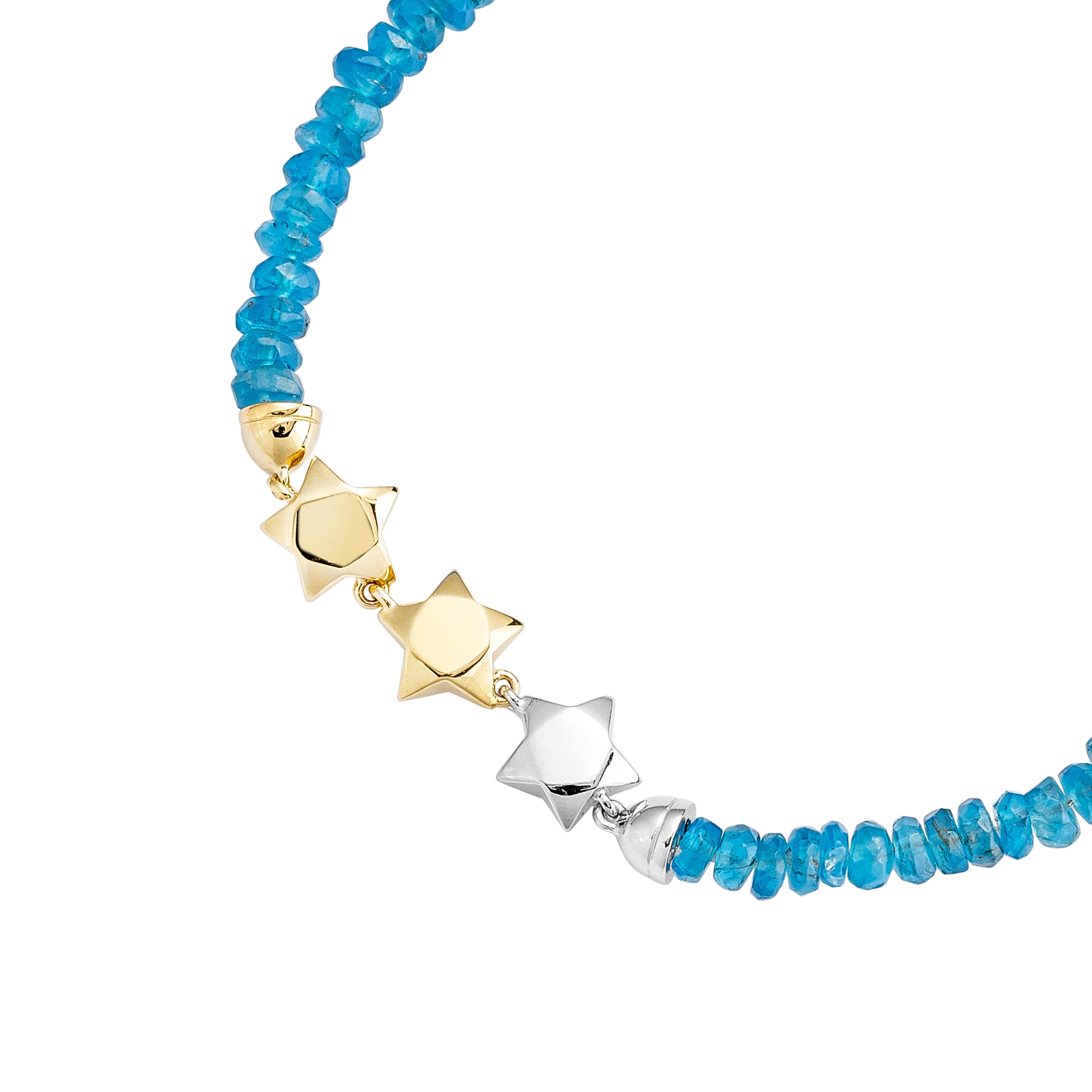 Apatite néon Priyashi Nahata 11,50 carats. Bracelet en or jaune 18 carats Pour femmes en vente