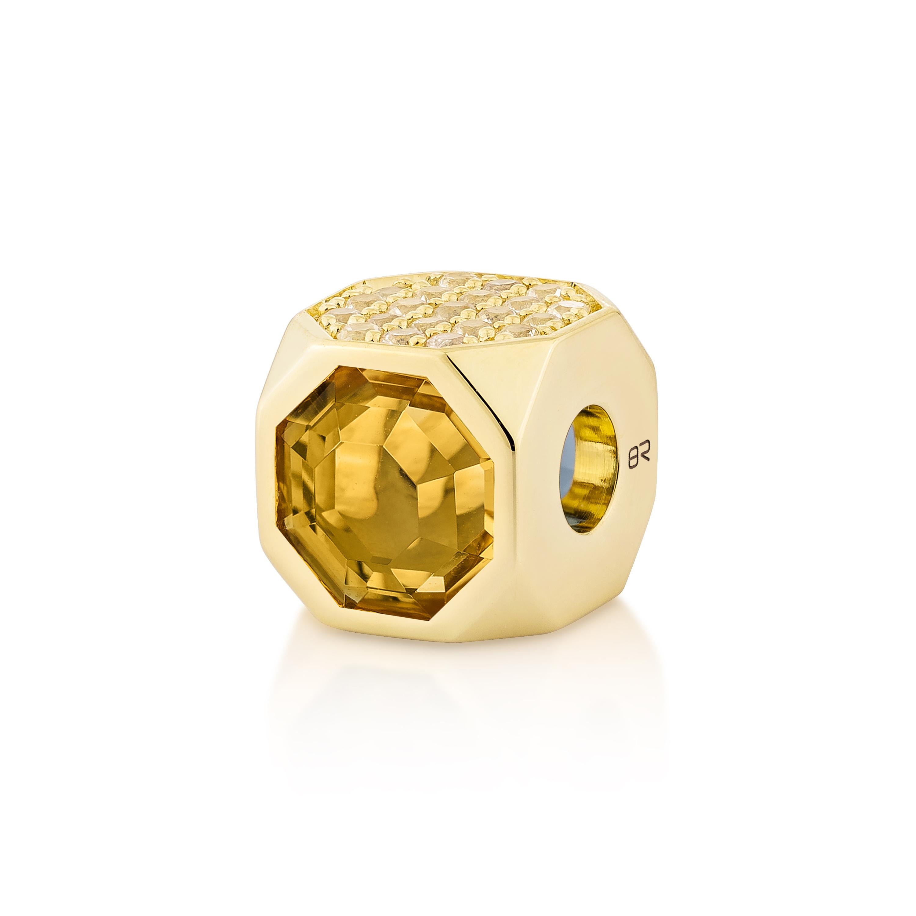 Contemporaneo Priyashi Nahata Citrino e Topazio Blu 1,52ct. Ciondolo con zaffiro in 18KYG. in vendita