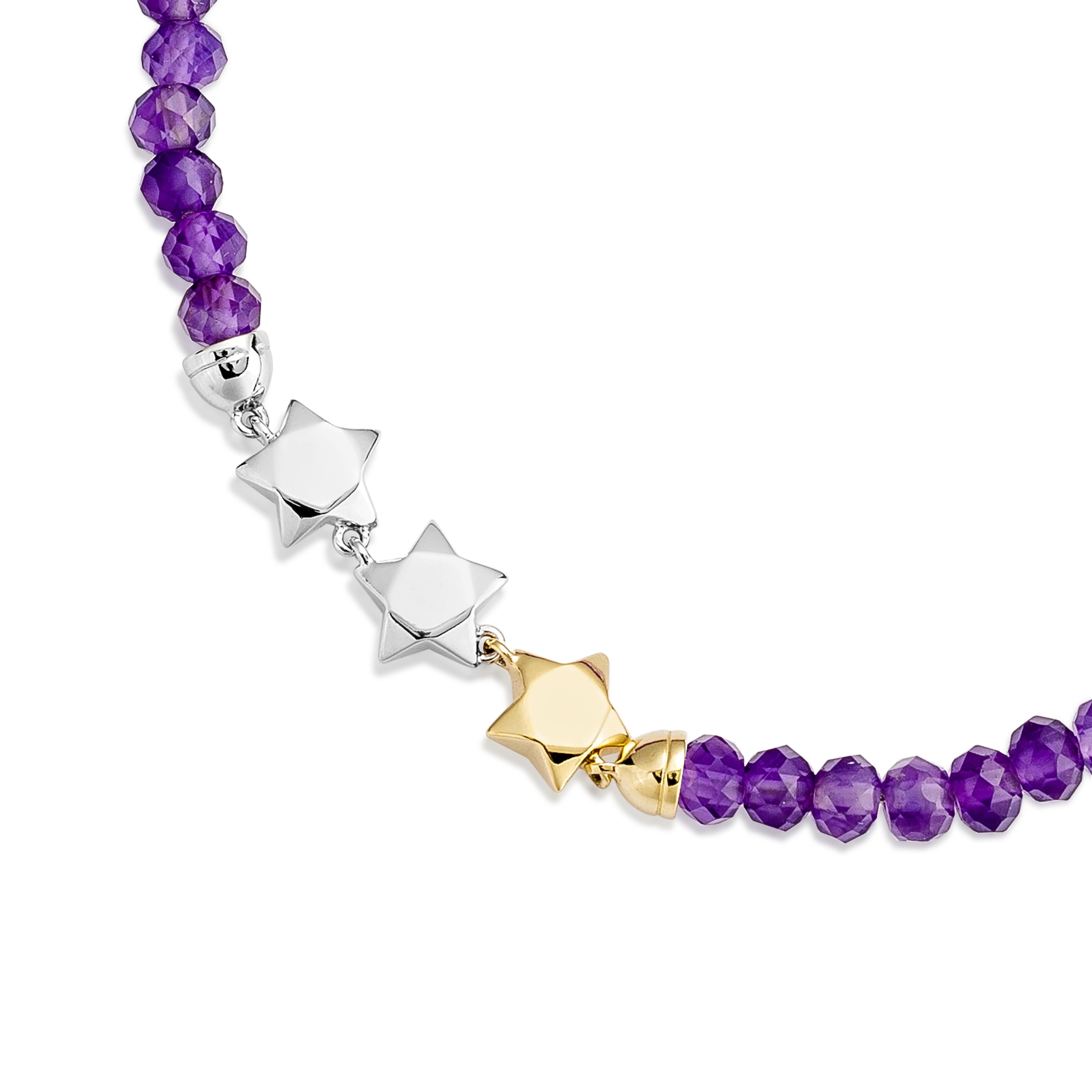 Bead Priyashi Nahata Amethyst 17.60ct. Bracelet in 18Karat White Gold For Sale
