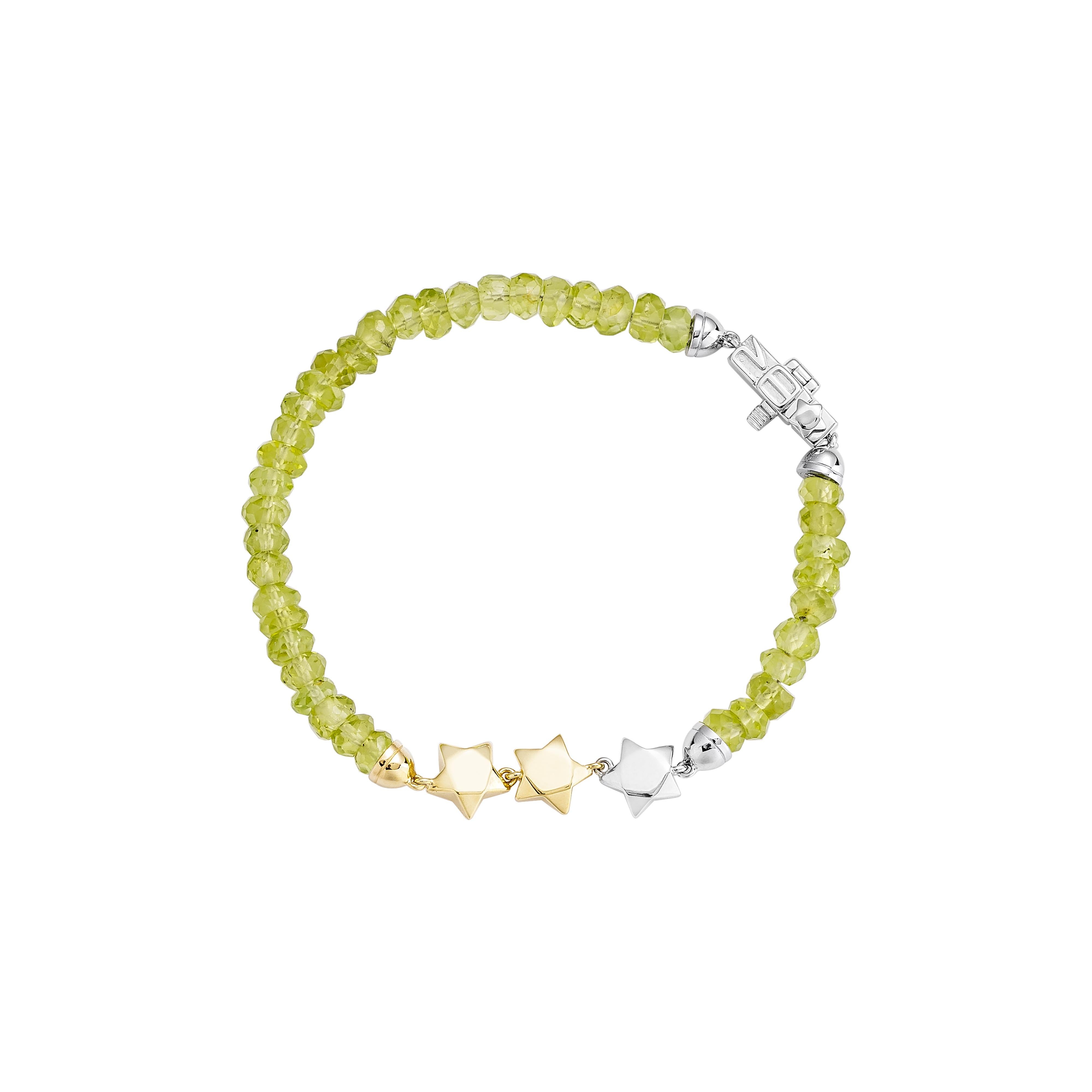 Bead Priyashi Nahata Peridot 18.47ct. Bracelet in 18Karat Yellow Gold For Sale