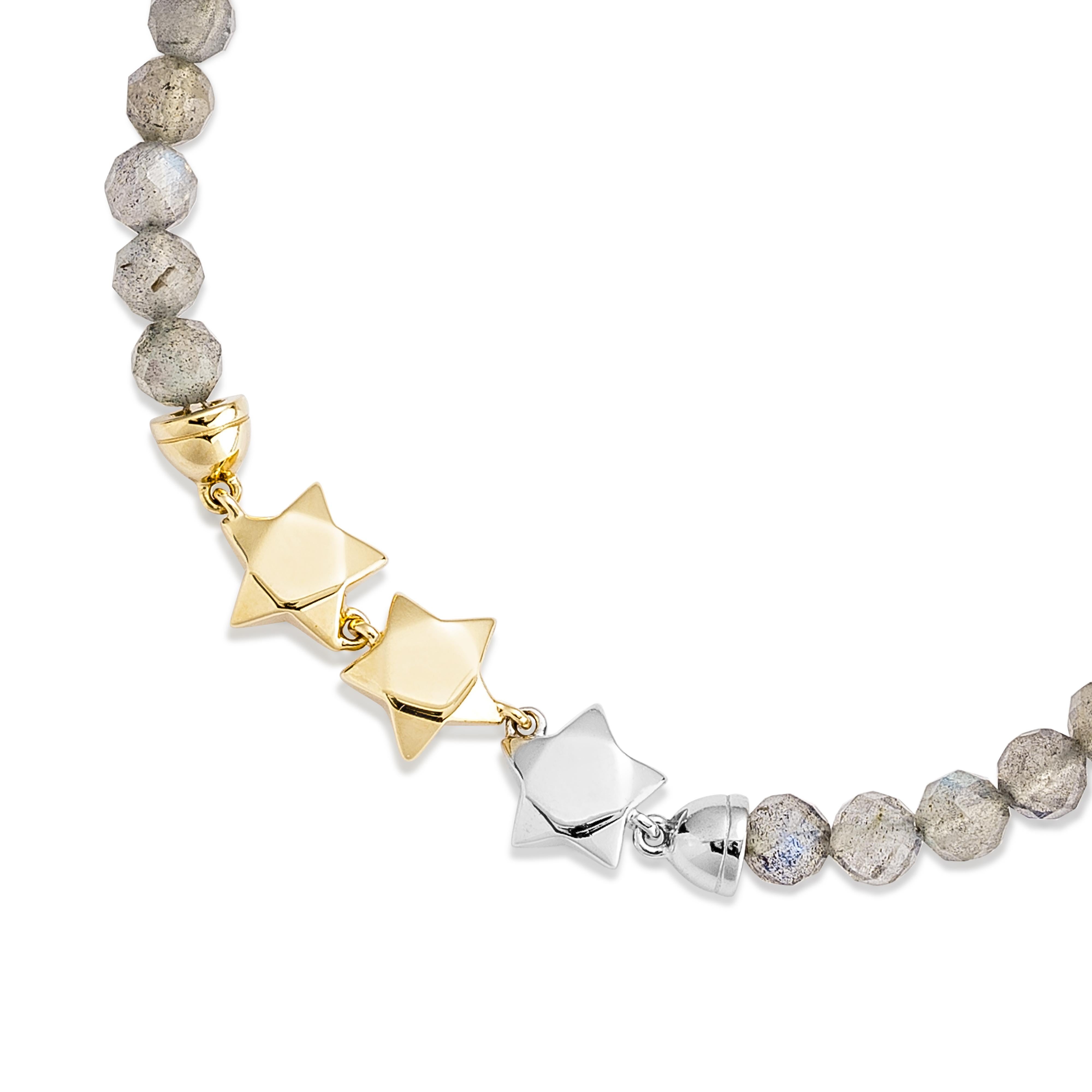 Perlina Priyashi Nahata Labradorite 19,51ct. Bracciale in oro bianco 18 carati in vendita