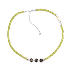 Priyashi Nahata London Blue Topaz & Amethyst 6.00ct. Necklace in 18KWG.