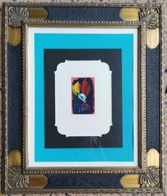 Pro Hart, Floral Study, Oil on Bible Cover