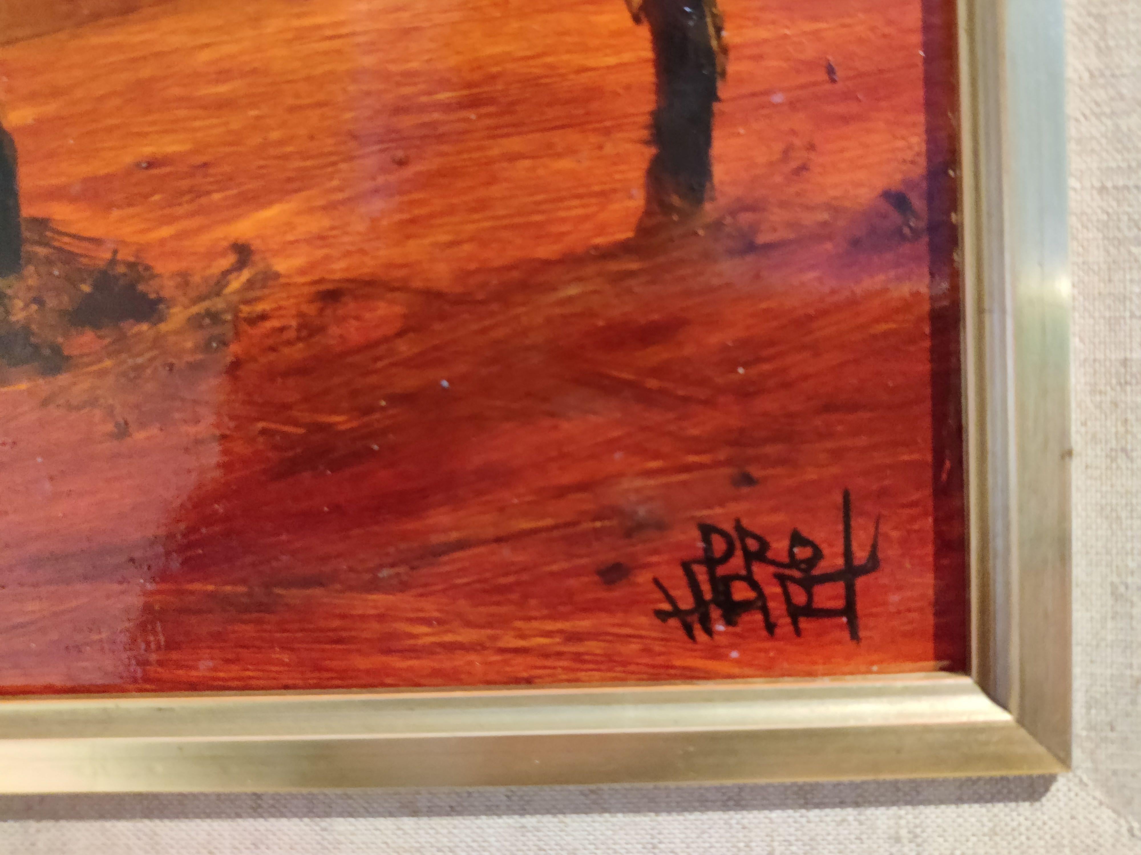 Pro Hart -- Untitled (Brown Slip) For Sale 1