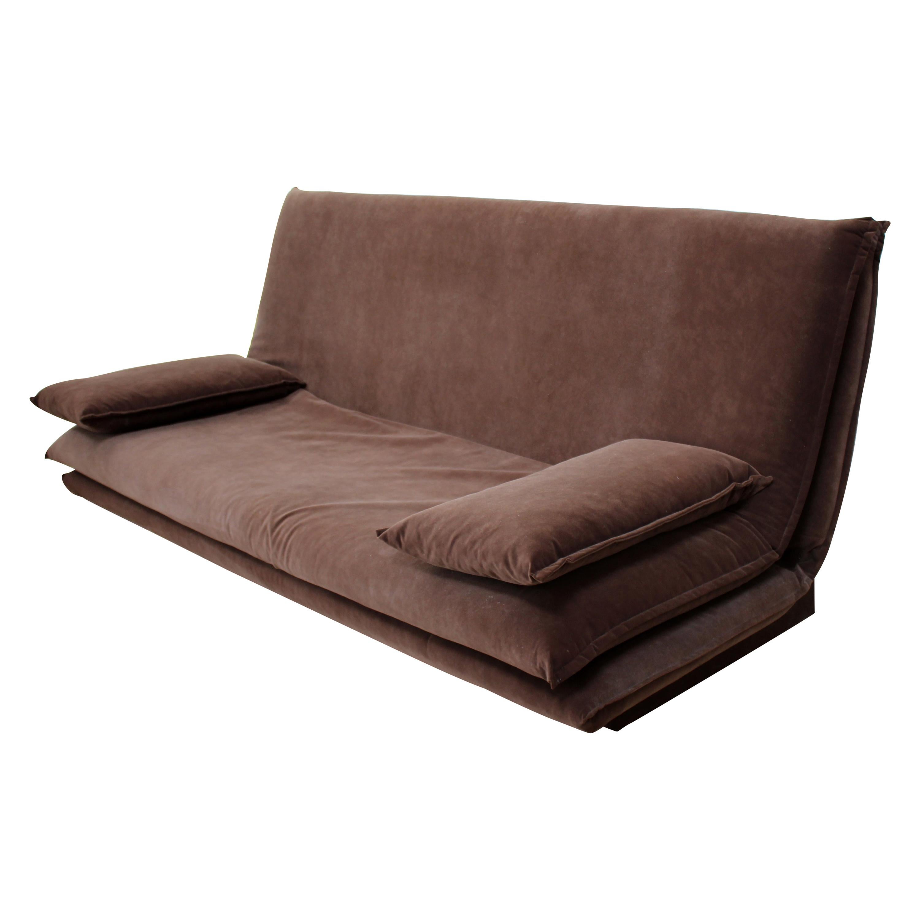 Pro Seda Contemporary Brown Suede Daybed Sofa Fouton