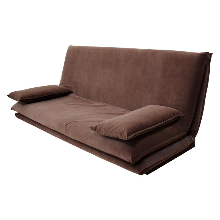Pro Seda Contemporary Brown Suede Daybed Sofa Fouton at 1stDibs