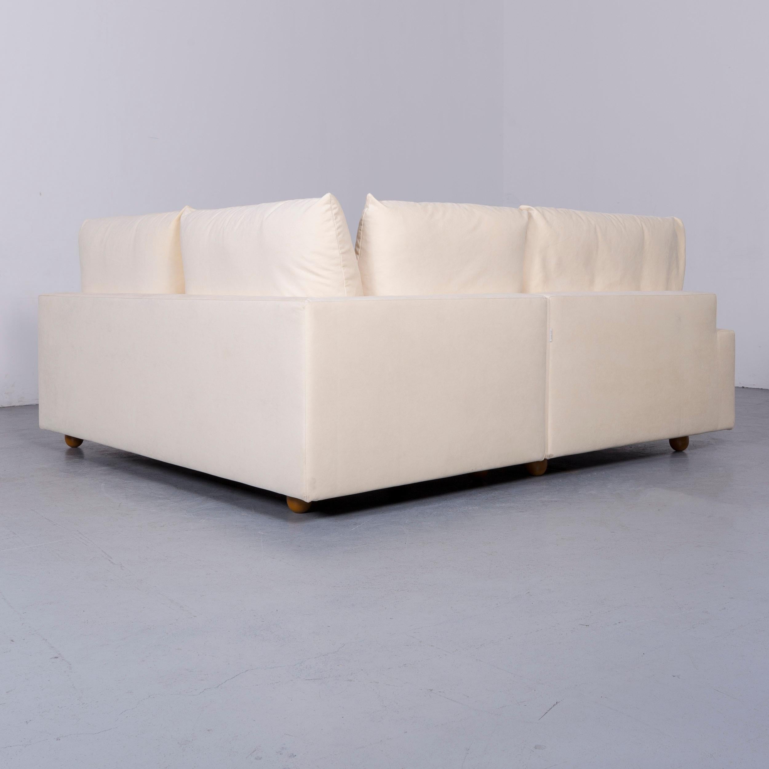 Pro Seda Designer Verlours Fabric Sofa Beige Corner-Sofa Couch Modern 1