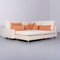 Pro Seda Designer Verlours Fabric Sofa Beige Corner-Sofa Couch Modern