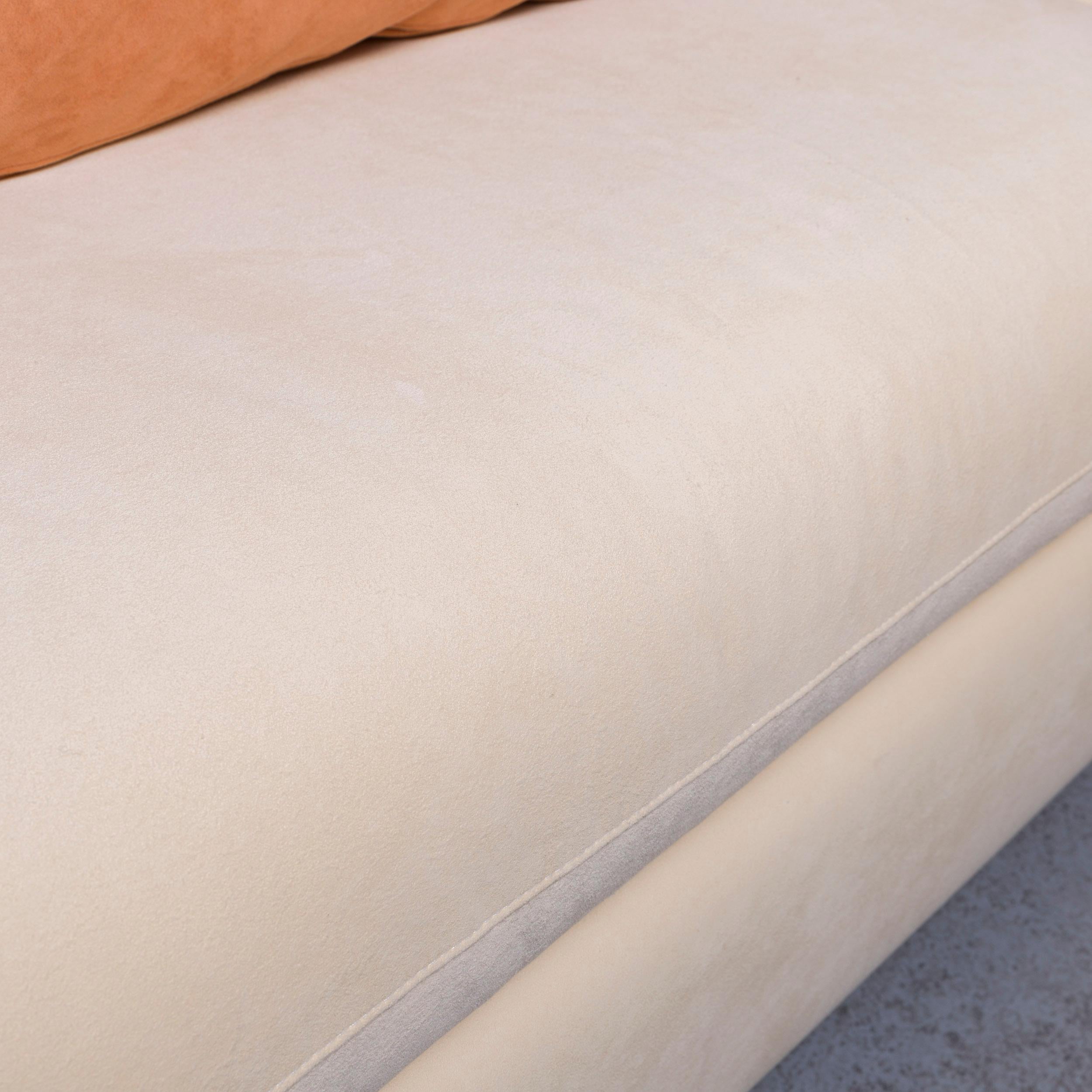 German Pro Seda Designer Verlours Fabric Sofa Beige Corner-Sofa Couch Modern