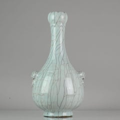 Proc 1970-1980 Large Guan Ge Vase with Crackles Porcelain China Chinese