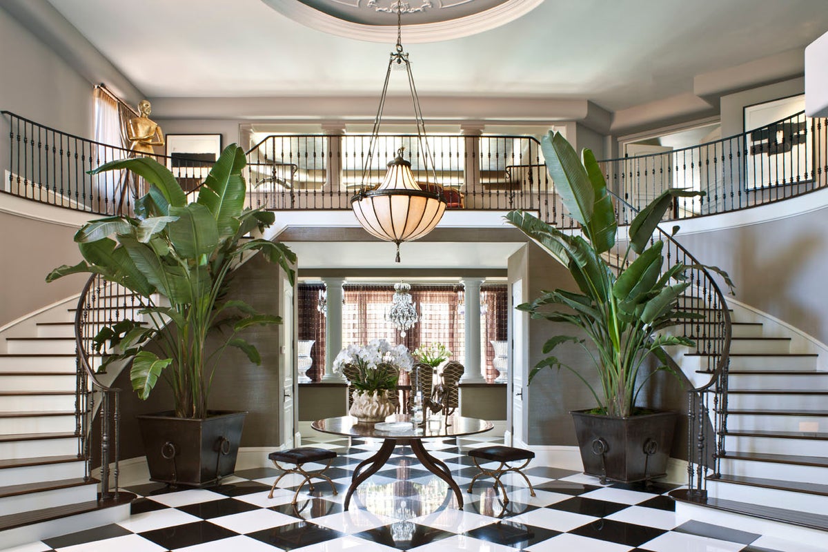 Art Deco Entry and Hall in Hidden Hills, CA by Jeff Andrews Design