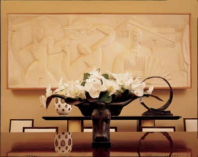  Art Deco Apartment Dining Room. Pied a terre in Paris by Juan Montoya Design.