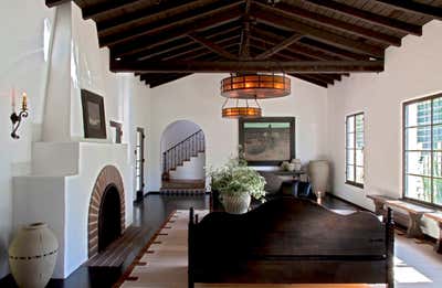  Arts and Crafts Family Home Living Room. Diane Keaton, Spanish Colonial by Stephen Shadley Designs.