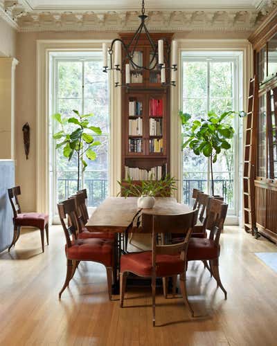  Asian Family Home Dining Room. Historic Townhouse by Kathryn Scott Design Studio.