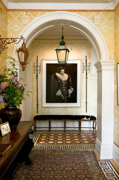  Bohemian Family Home Entry and Hall. Townhouse in London by Robert Couturier, Inc..