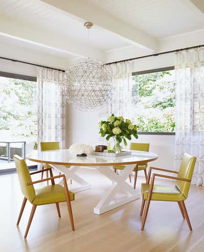  Contemporary Vacation Home Dining Room. Hamptons Glass House by Timothy Whealon Inc..