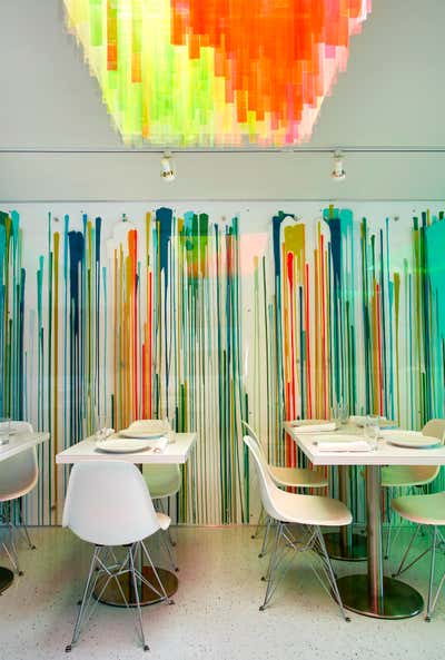  Restaurant Open Plan. Stripe Cafe at Palos Verdes Art Center by Doug Meyer Studio.