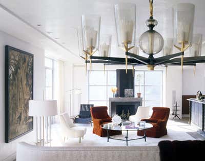  Contemporary Apartment Living Room. NYC Duplex by Fox-Nahem Associates.
