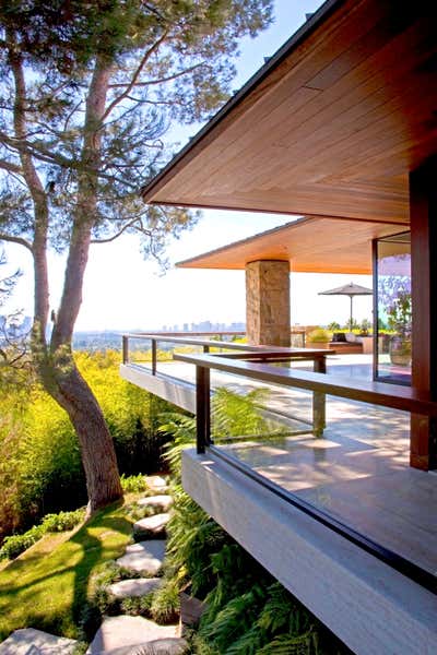 Contemporary Family Home Patio and Deck. Jennifer Aniston, Beverly Hills by Stephen Shadley Designs.