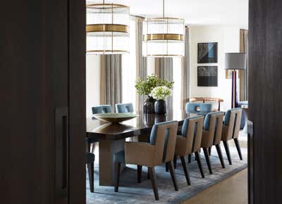  Bachelor Pad Dining Room. Penthouse North, Knightsbridge by Helen Green Design (Allect Design Group).