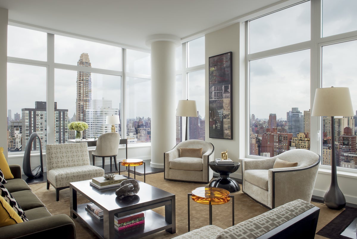 Contemporary Living Room in New York, NY by Champeau & Wilde