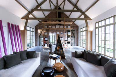  Cottage Living Room. Haras of Saulnier by Isabelle Stanislas Architecture.