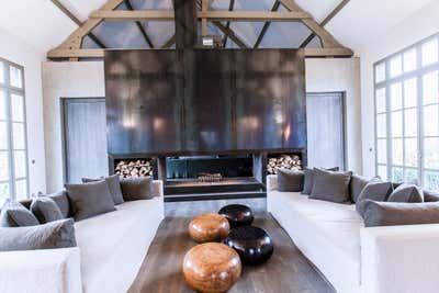  Cottage Country House Living Room. Haras of Saulnier by Isabelle Stanislas Architecture.