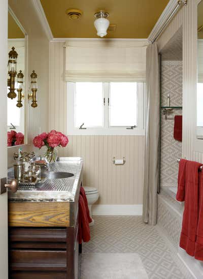  Country Vacation Home Bathroom. Lake Cottage by Kathryn Scott Design Studio.