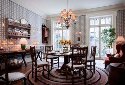  Country Family Home Dining Room. Soon-Yi and Woody Allen by Stephen Shadley Designs.