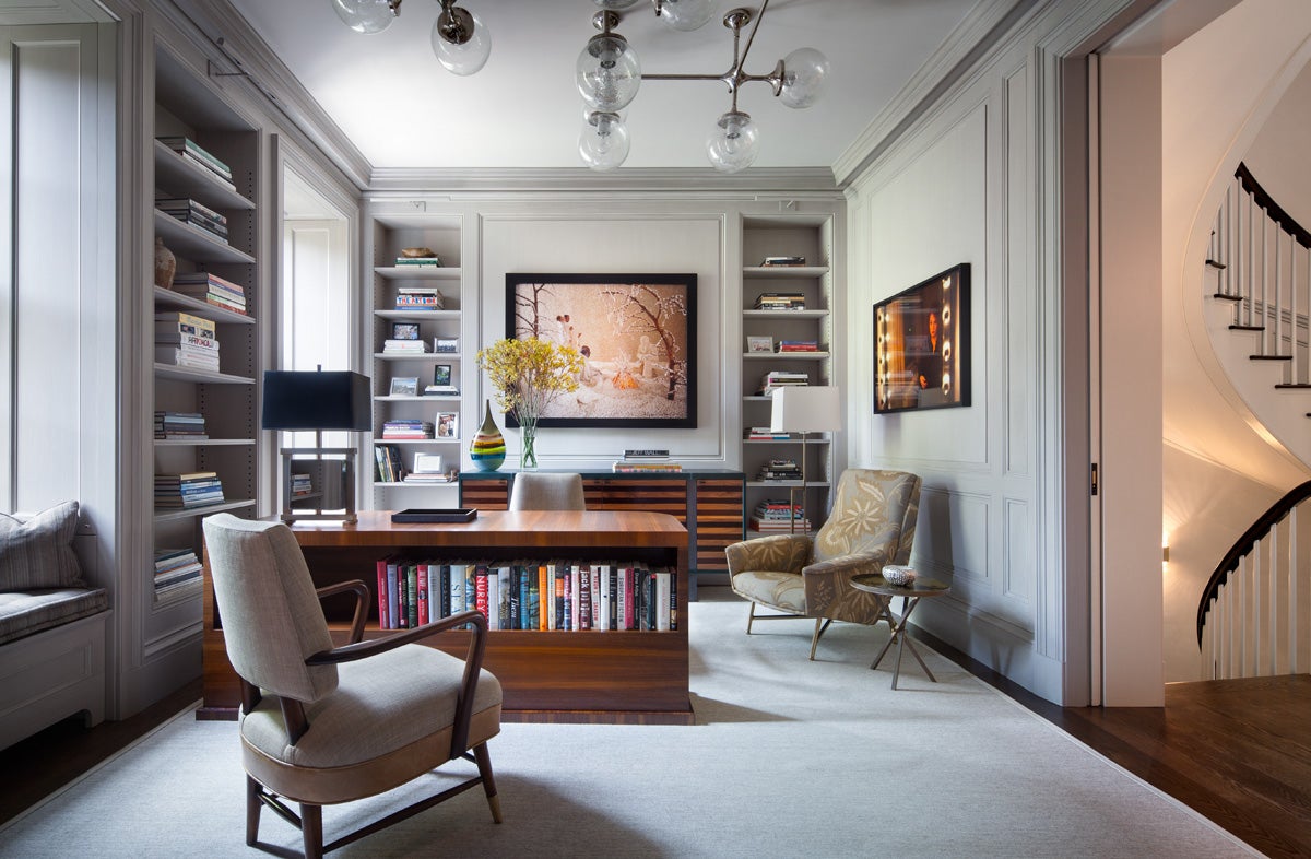 Eclectic office and study in new york ny by shawn henderson interior