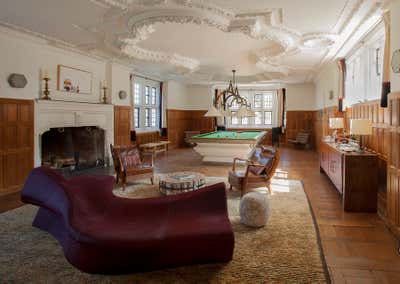 Eclectic Country House Bar and Game Room. Country Home in Hampshire UK by Robert Couturier, Inc..