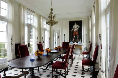 Eclectic Country House Dining Room. Country House in Connecticut by Robert Couturier, Inc..