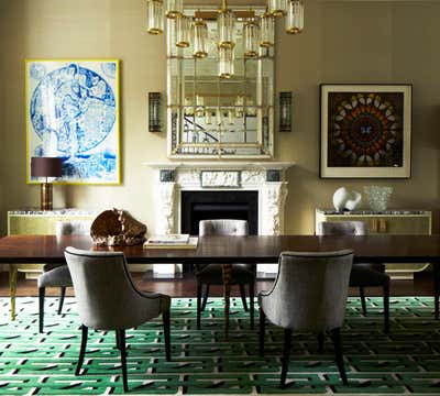  Eclectic Family Home Dining Room. Pembridge Gardens, London, UK by Peter Mikic Interiors.